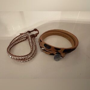 Victoria Emerson Animal Print and Beaded Bracelet Set